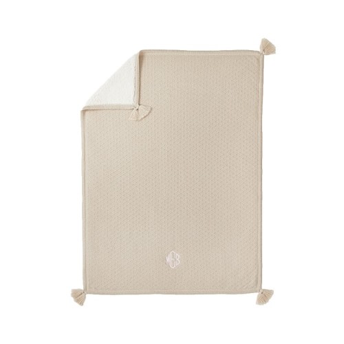 Luxe Cable-Knit Sherpa Baby Blanket