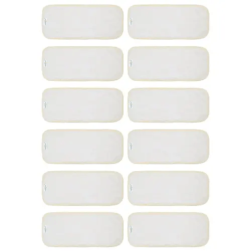 Babygoal Baby Cloth Diaper Inserts 12pcs,Reusable 3 Layer Rayon from Bamboo Inserts for Cloth Diapers and Diaper Covers, 12X