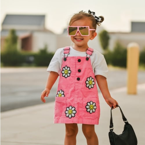 Little Bloomer Pink Corduroy Dress