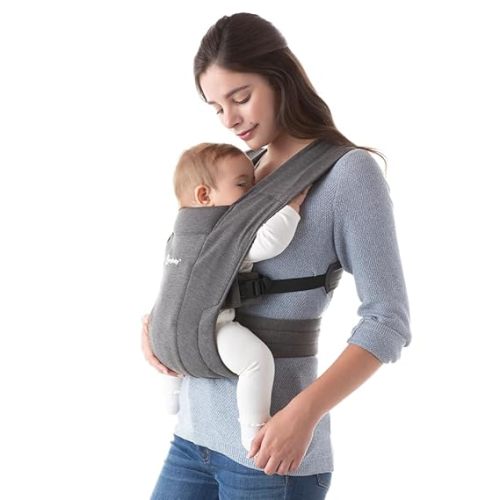 Ergobaby Embrace Baby Carrier Newborn to Toddler - Lightweight Ergonomic Baby Carriers - Cozy Essentials (7-25 Pounds), Ponte Knit, Jade Green