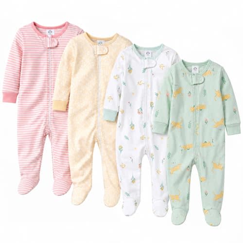 Gerber Baby Girls 4-Pack Sleep 'N Play Footie