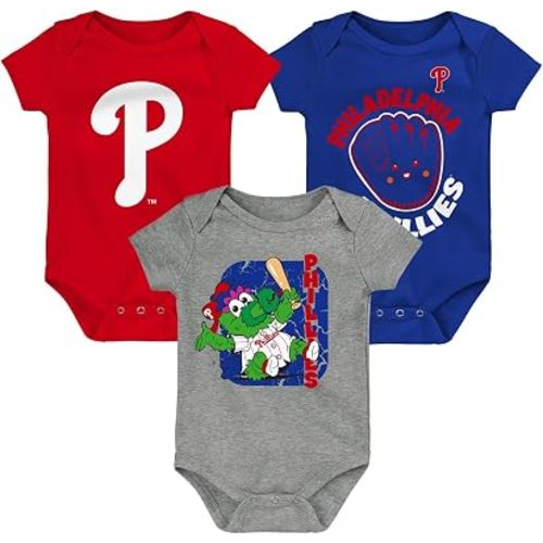 Outerstuff MLB Newborn & Infants 0-24 Months Change Up 3 Piece Onesie Creeper Romper Set