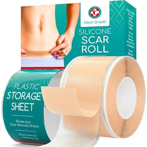 Medi Grade Silicone Scar Tape, Scar Sheets Roll for Surgical Scars 0.8x80in