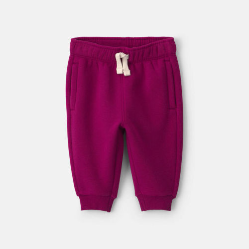 Baby Girl Fleece Pants - Maroon | Carter’s Oshkosh Canada