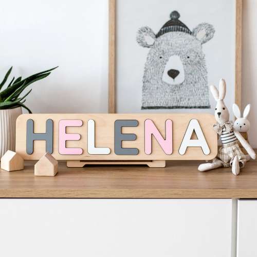 Personalized Name Puzzle, Wooden Name Puzzle, Christmas Gifts, 1st Baby Gift, Baby Shower Gift, Name Puzzle, Nursery Decor Toys For Toddlers