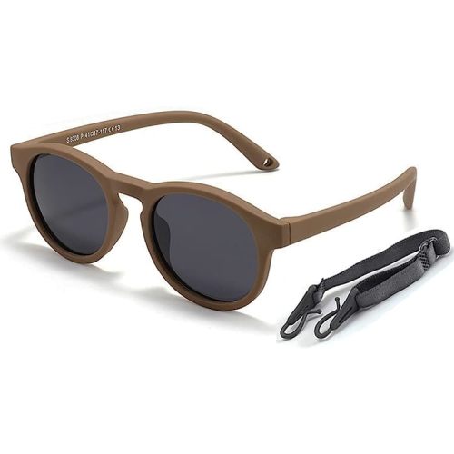 UV 400 Protection Polarized Baby Sunglasses With Strap For Infant Toddler 0-36M, Shatterproof Flexible Kids Wrap Sunglasses