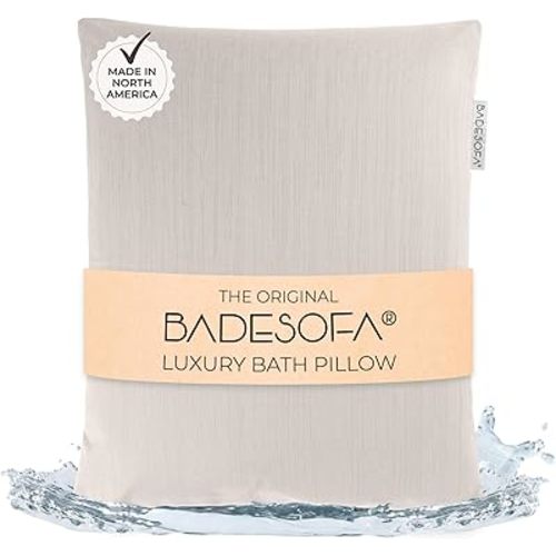 BADESOFA® Luxury Bath Tub Pillow S | Premium-Quality Materials | Comfortable & Quick-Drying | Washable Tub Cushion | Relaxing Bath Cushion in Ivory Pearl | Home Spa | Universal Fit for Any Bathtub