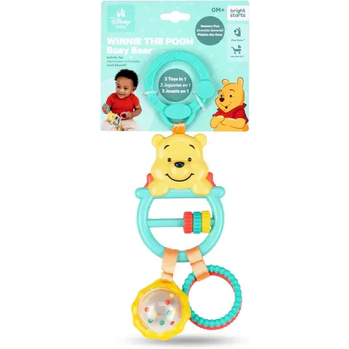 Bright Starts Disney Baby Winnie The Pooh Busy Bear Activity Toy, Unisex Stroller Toy, Newborns & Up