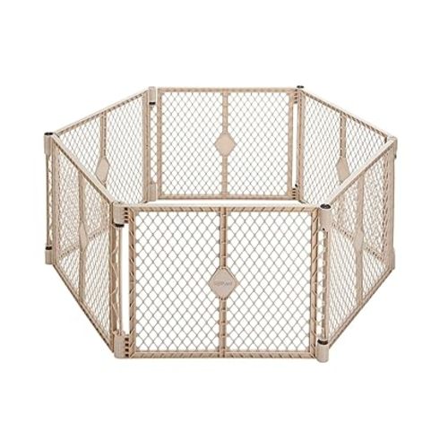 Toddleroo by North States - Superyard Baby Play Yard: Freestanding 6-Panel Baby Playpen - Indoor or Outdoor Use - Made in USA - Encloses Up to 18.5 Square Feet - 26 Inches Tall - Sand