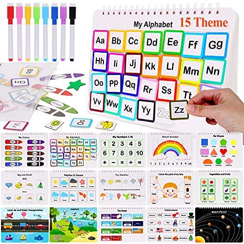 HAN-MM Preschool Montessori Toys with 8 Color Marker Toddler Toys for Kids Learning Toys Busy Board Busy Book Toddler Learning Binder Sturdy for Toddlers Book Activity Educational