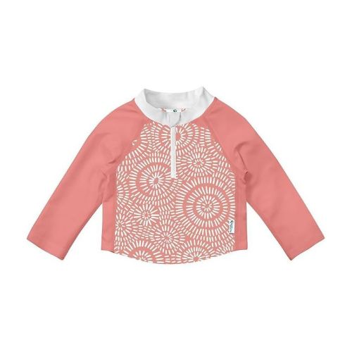 green sprouts baby/toddler UPF 50+ Eco Zip Long Sleeve Rashguard - Coral Sand Dollar - 6 mo