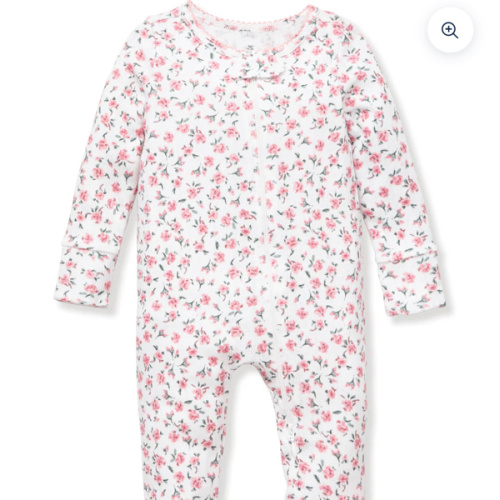 Baby's Pointelle Footie Romper in Pink Floral