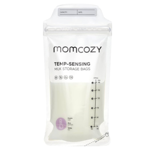 Momcozy Breastmilk Storing Bags, Temp-Sensing Discoloration Milk Storing Bags for Breastfeeding, Disposable Milk Storage Bag with 6 Ounce Self Standing, No-Leak Milk Freezer Storage Pouches, 200pcs