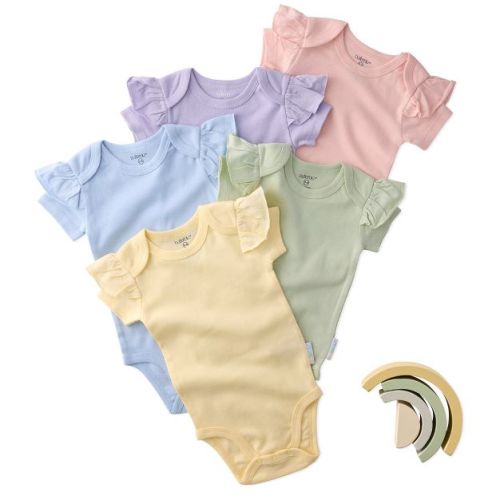 Butterblu RORY 5-Pack Short Sleeve Ruffle Bodysuits Haze 3-6M