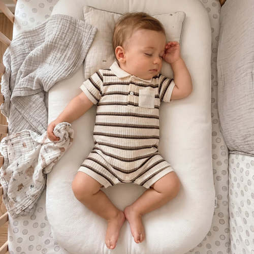 Classic Stripe Waffle Romper | RYAN AND REMI