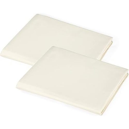 American Baby Company 2 Pack 100% Cotton Percale Fitted Nap Mat Sheet with Elastic Corners, 24" x 48" x 4" - Soft & Breathable Rest Mat Sheet or Nap Mat Cover for Daycare & Preschool, Cream