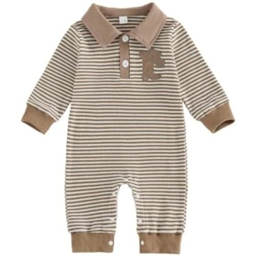 Newborn Outfits Baby Boy Clothes Fall Sailboat Western Waffle Knit Romper