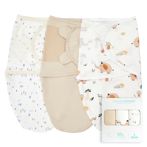 Wowelife Baby Swaddle Sleep Sacks, 3-Pack Swaddles for Newborns, Baby Swaddles 0-3 Months, 100% Cotton Swaddle Infant Blankets for Boy Baby Essentials for Newborn, Yellow