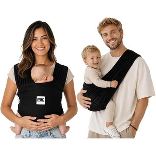 Baby K'tan Breeze Pre-Wrapped Baby Carrier & Wrap, Black, Medium