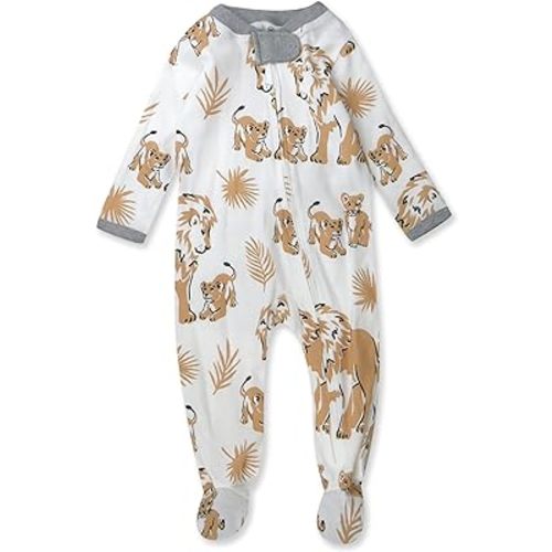 HonestBaby Sleep and Play Footed Pajamas One-Piece Sleeper Jumpsuit Zip-front PJs Organic Cotton for Baby Boys, Unisex