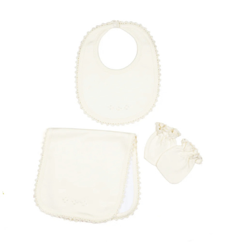 Bib/Mittens/Burp Cloth in Pearl – Wild Wawa