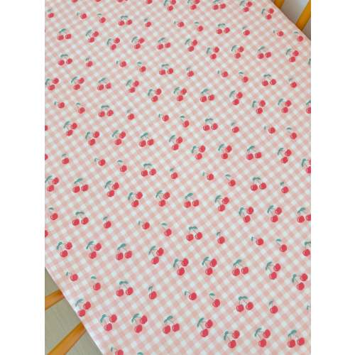 Gingham Cherries / Muslin Crib Sheet