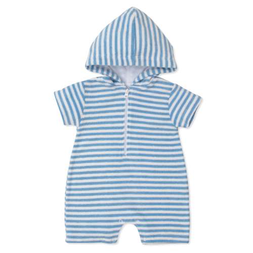 Cabana Terry Stripes Light Blue Romper