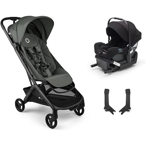 Bugaboo Butterfly 2 Travel Stroller Travel System - Turtle Air Shield by Nuna Car Seat - Forest Green