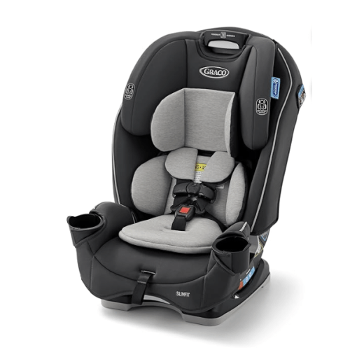 Graco Slimfit 3-in-1 Convertible Car Seat, Slim Car Seat with Space-Saving Design, Highback Booster Seat with 10-Position Headrest, Rear Facing and Forward Facing Carseat, Darcie