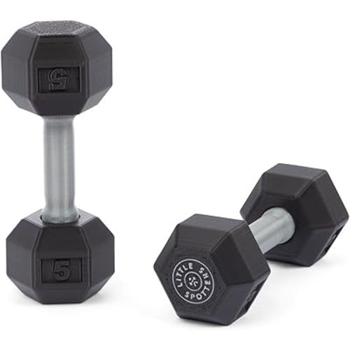 Dumbbell Rattles Set, 2 Pieces, Realistic Looking, Lightweight and Great Sensory Play Toy for Baby Showers and Fitness Loving Parents, 3+ Months, Black, PLA Plastic