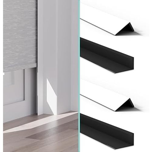 100% Blackout PVC Light Blocking Strips for Window Shades and Blinds, Block Light Along The Sides of Blackout Blinds, Easy to Install. (White 58" 4pc)