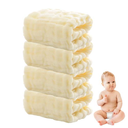Gentle Face Cloths for Bath Time, Absorbent & Set of 4 Super-Soft Baby Washcloths