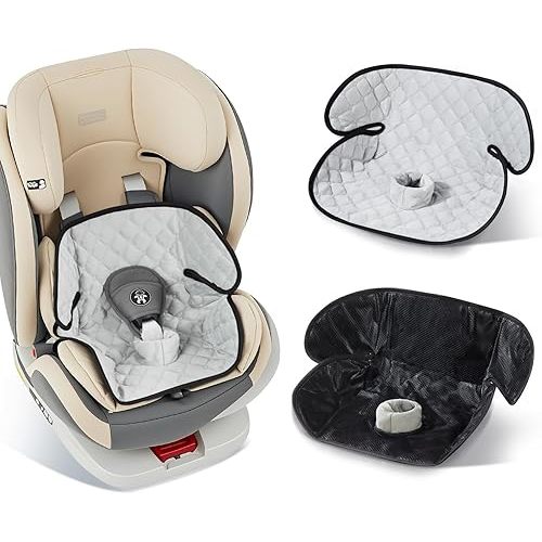 2 Pack Car Potty Training Seat Protector, Waterproof Toddler Car Seat Potty Training Cover, Piddle Pads & Liners for Baby Stroller, Booster & Travel,Non-Slip Pee Protector for Carseat (Grey)