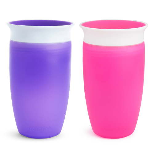 Munchkin Miracle 360 Degree Sippy Cup, 10 oz, Pink/Purple, 2 Pack