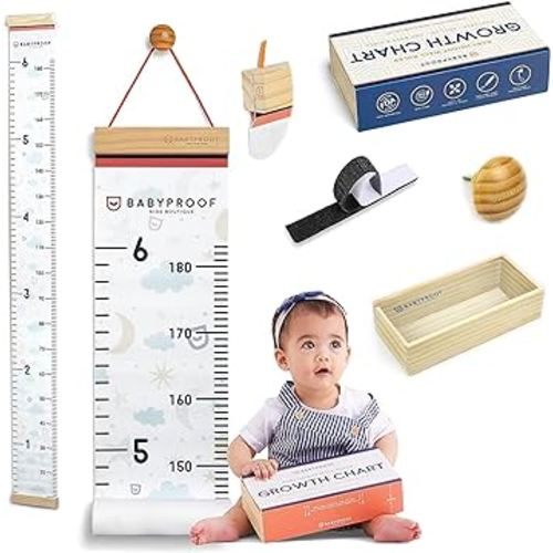 Growth Chart for Kids by Baby Proof - Measuring Height Chart and Kids Decor! Meaningful Memories Through Kid Size Chart Measurement. Night Sky Growth Chart Ruler for Wall with Wooden Keepsake Box