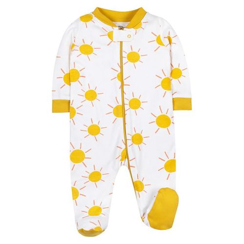 Lamaze® - 3 Months Yellow Suns Organic Cotton Long Sleeve Sleep 'N Play in White/YellowLamaze®