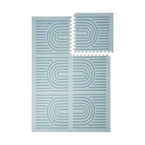 Toddlekind Playmat - Premium Foam Playmat, 4 x 6 feet, 6 Tile Extra Thick Foam Floor Puzzle Mat for Babies/Toddlers Stylish, Non-Toxic, Odorless. Perfect for Tummy Time, Crawling, and Play. Ideal for Nursery and Playroom. 0m+ (Blue)