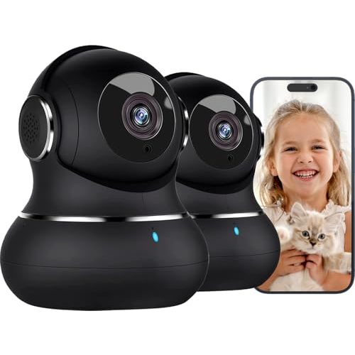 litokam 2K Indoor Camera, 360 Pan/Tilt Home Security Cameras with Motion Detection, Pet Cam with Phone App, Baby Monitor with Night Version, WiFi Camaras, Two Way Audio, Work with Alexa, 2 Pack