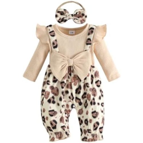 Newborn Baby Girl Clothes Christmas Romper Fake Two Pieces Jumpsuit