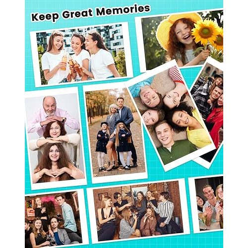 2 Pack Photo Printer Paper 4x6″ 160 Sheets, 4 Ink Cartridges Refill, Waterproof, Smudge Proof