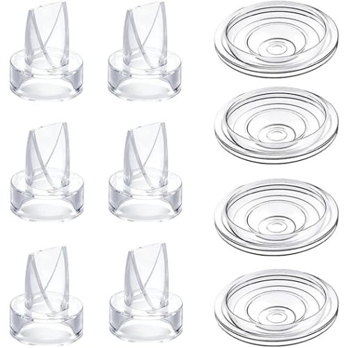 6Pcs Duckbill Valves and 4Pcs Diaphragm Compatible with Momcozy S12 Pro/S12/S9 Pro/S9 24mm Breast pump, Mom cozy Breast Pump Replacement Accessories