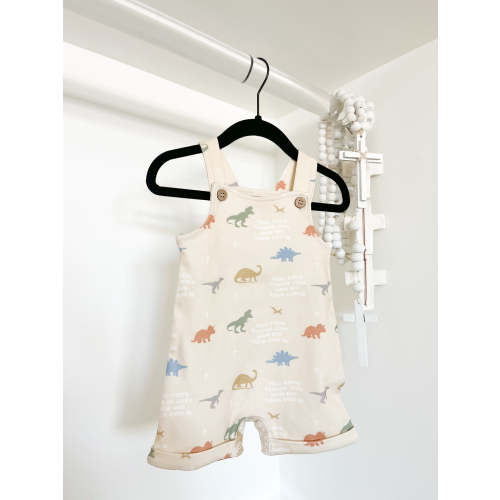 Tell Your Giants Dino Overalls – OUR HOUSE ABOVE (Size: 3-6mo or 6-12mo)
