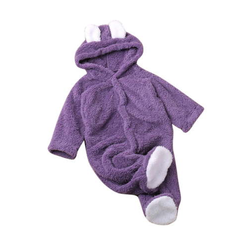 tarylea Infant Baby Girls Boys Clothes Button down Footies Hoodies Plush Rompers Solid Color Cute Jumpsuits Casual Winter Warm Comfy Dailywear Outfits for 0-12 Months