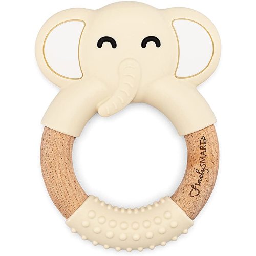 FinelySMART Toddler Elephant Teether Toy for Boys & Girls Made from Baby Friendly Silicone - Designed & Tested by Parents in The USA