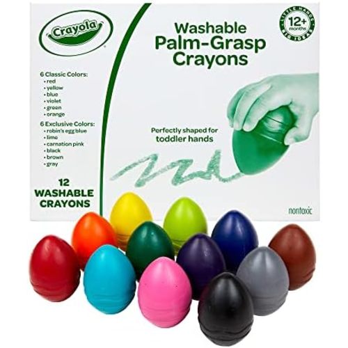 Crayola Large Egg Crayons (12ct), Classroom Must Haves, Teacher School Supplies for Toddlers, Kindergarten & Elementary, Ages 1+