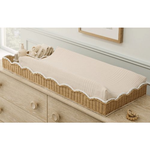 Scallop Rattan Universal Changing Table Topper