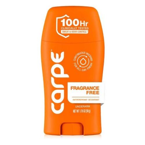 Carpe 100HR Sweat & Odor Control Antiperspirant Deodorant - Fragrance Free - 1.76oz: Paraben-Free, Phthalate-Free, Vegan, Cream