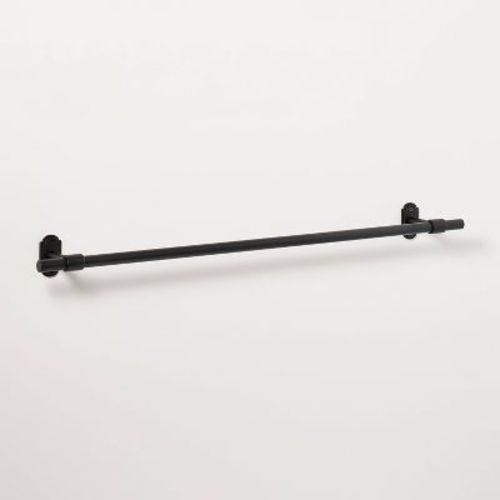 24" Classic Metal Towel Bar Black Finish - Hearth & Hand™ with Magnolia: Bathroom Towel Holders, Robe Hook Functionality