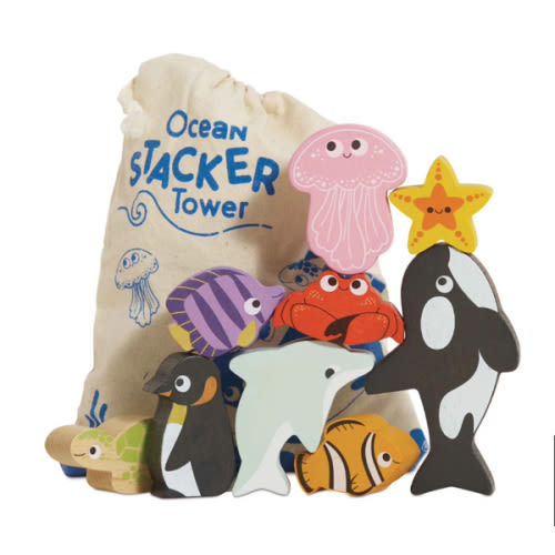 Ocean Life Stacking Animals & Bag