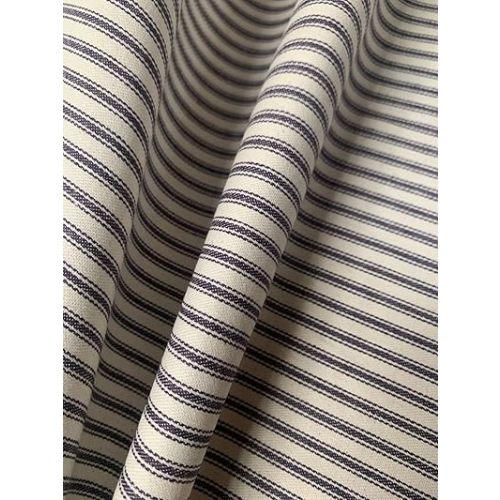 Navy Woven Ticking Fabric 100% Cotton - 44/45" Wide Ticking Stripe Fabric by The Yard - Ideal for Upholstery, Curtains, Slip Covers, Pillows, Beddings, and More